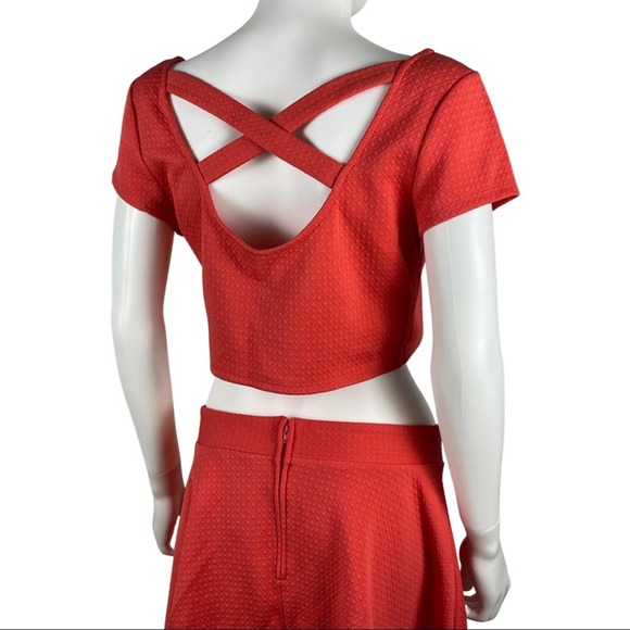 NWT Trixxi Junior Two Piece Coral Mini Dress 13 - Picture 9 of 13